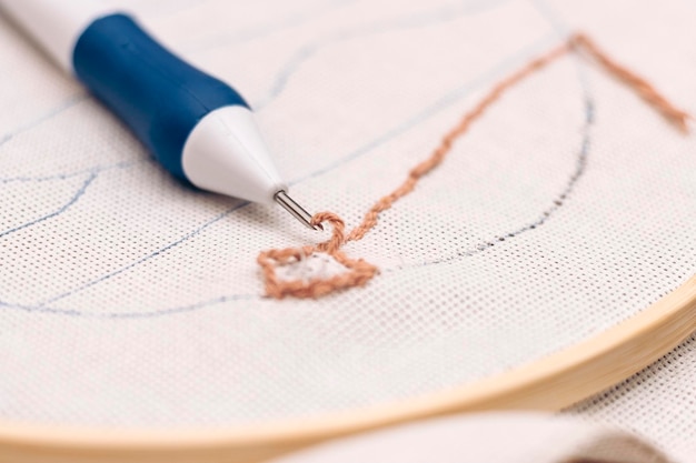 hands stitching details